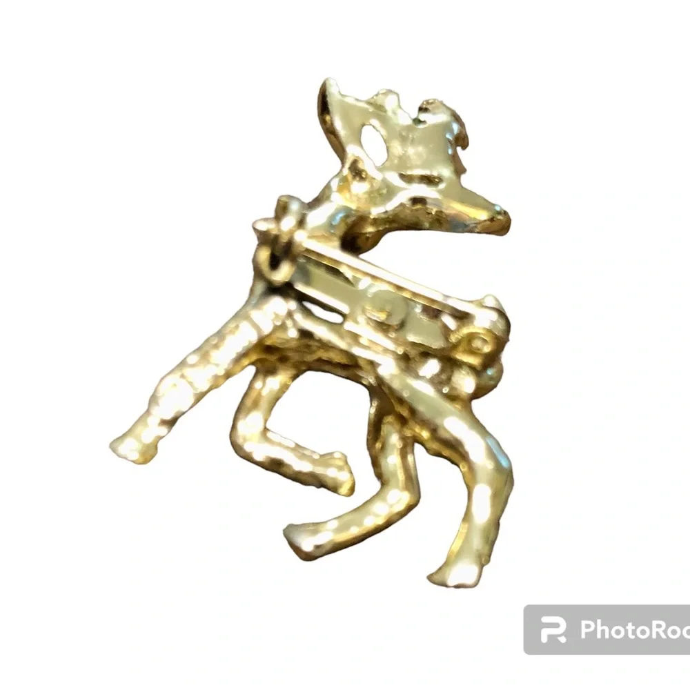 Christmas Vintage Enamel Reindeer Pin by Gerry's Antlers